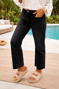 Black Frayed Cropped Jeans RTS
