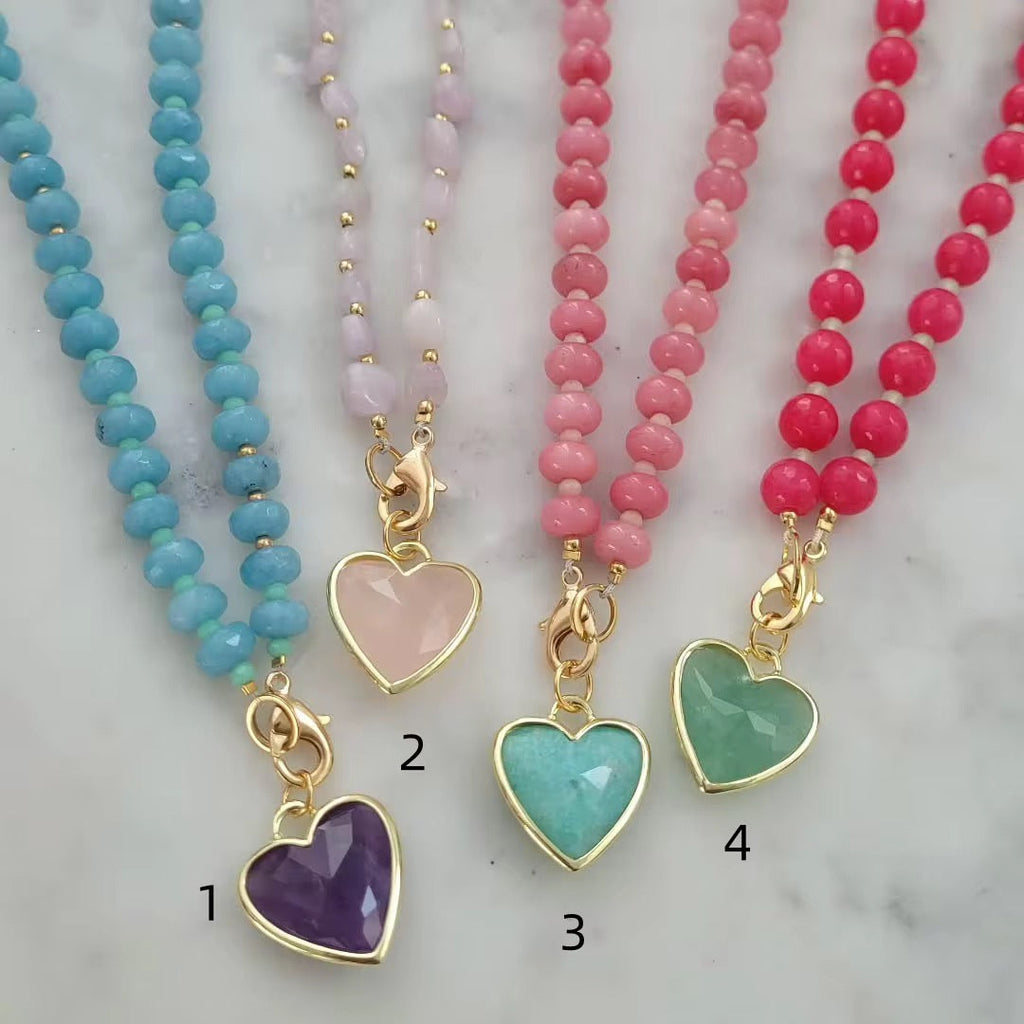 Trendy Heart Beaded Clasp Necklace RTS
